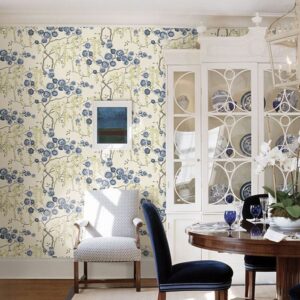 Peony Tree Indigo Wallpaper by Sarah Richardson