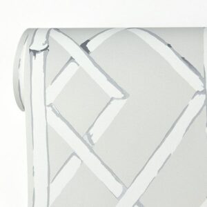 Latticework Sterling Wallpaper by Sarah Richardson