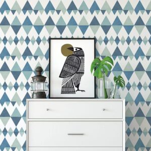 Trilogy Blue Geometric Wallpaper