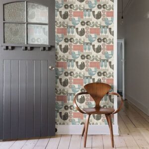 Hennika Coral Patchwork Wallpaper