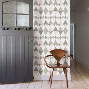 Trilogy Light Pink Geometric Wallpaper