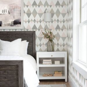 Trilogy Light Pink Geometric Wallpaper