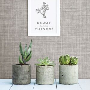 Mendocino Grey Linen Wallpaper