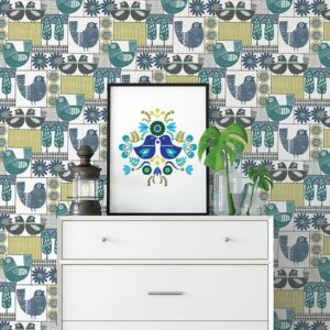 Hennika Multicolor Patchwork Wallpaper