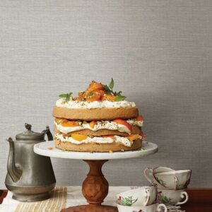 Agave Bliss Dove Faux Grasscloth Wallpaper