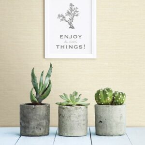 Agave Bliss Light Yellow Faux Grasscloth Wallpaper