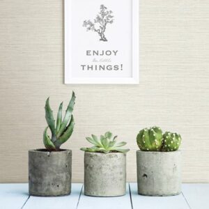 Agave Bliss Light Grey Faux Grasscloth Wallpaper