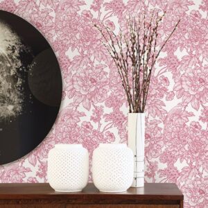 Birds of Paradise Breeze Red Floral Wallpaper
