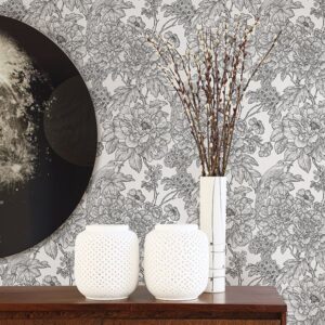Birds of Paradise Breeze Black Floral Wallpaper