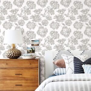 Folia Taupe Floral Wallpaper