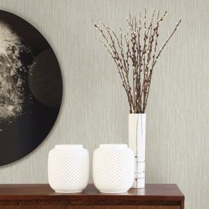 Raffia Thames Light Grey Faux Grasscloth Wallpaper