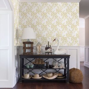 Arabesque Mustard Floral Trail Wallpaper