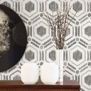 Borneo Taupe Geometric Grasscloth Wallpaper
