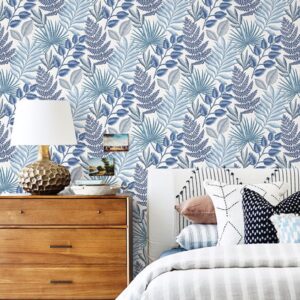Palomas Blue Botanical Wallpaper