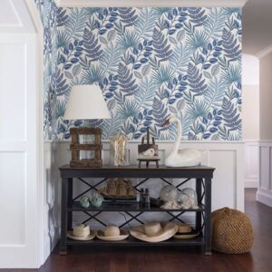 Palomas Blue Botanical Wallpaper