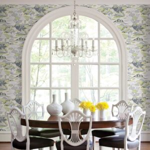 Joy De Vie Green Toile Wallpaper