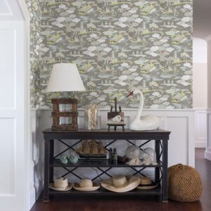 Joy De Vie Grey Toile Wallpaper