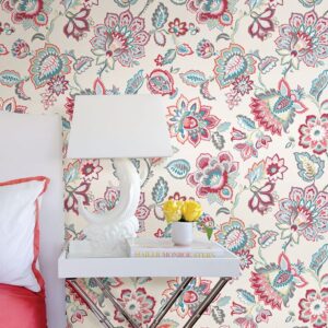 Corona Red Jacobean Wallpaper