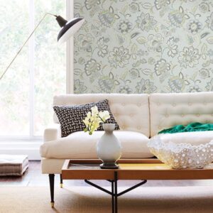 Corona Light Blue Jacobean Wallpaper