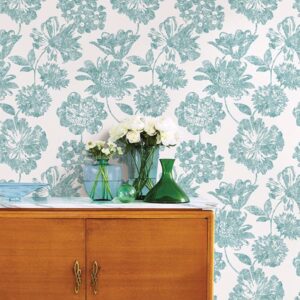 0035341 folia aqua floral wallpaper