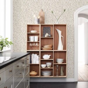 Dobby Cream Geometric Wallpaper