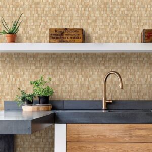 Dobby Copper Geometric Wallpaper