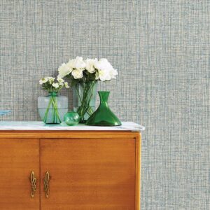 Rattan Teal Woven Wallpaper