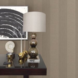 Intrepid Beige Faux Grasscloth Stripe Wallpaper