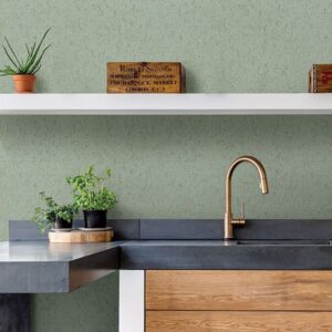 Guri Green Faux Concrete Wallpaper