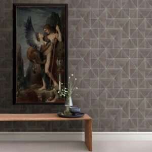 Cheverny Coffee Geometric Wood Wallpaper