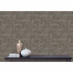 Cheverny Coffee Geometric Wood Wallpaper