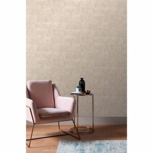 Cheverny Cream Geometric Wood Wallpaper
