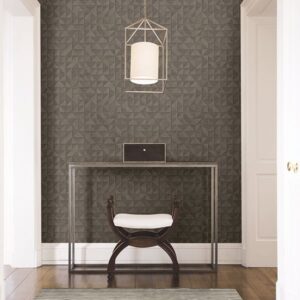 Gallerie Taupe Geometric Wood Wallpaper