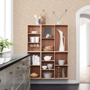 Gallerie Cream Geometric Wood Wallpaper