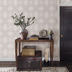 Relativity Off-White Geometric Wallpaper