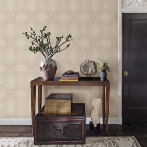 Relativity Beige Geometric Wallpaper