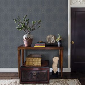 Relativity Charcoal Geometric Wallpaper