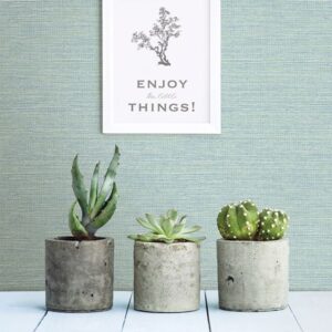 Agave Mint Faux Grasscloth Wallpaper
