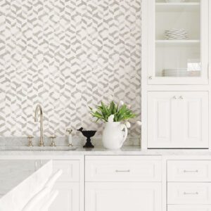 Instep Pewter Abstract Geometric Wallpaper