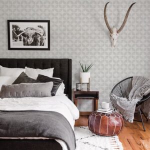 Polaris Silver Geometric Wallpaper