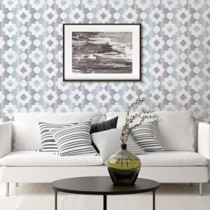 Babylon Blue Abstract Floral Wallpaper
