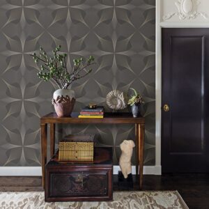 Radius Dark Brown Geometric Wallpaper