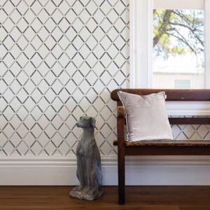 Allotrope Charcoal Linen Geometric Wallpaper