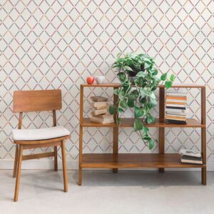 Allotrope Rose Linen Geometric Wallpaper