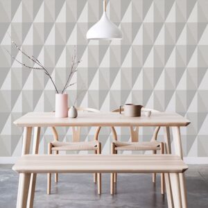 Aspect Grey Geometric Faux Grasscloth Wallpaper