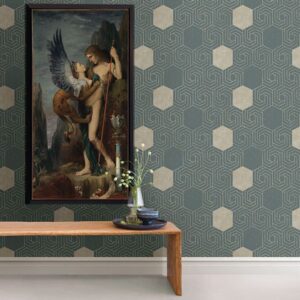 Momentum Dark Green Geometric Wallpaper