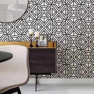 Helios Black Geometric Wallpaper