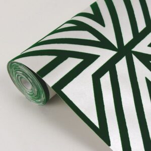 Helios Green Geometric Wallpaper