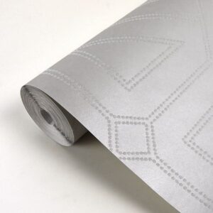Voltaire Platinum Beaded Geometric Wallpaper