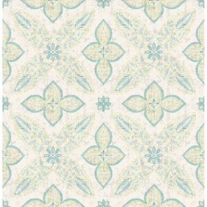 0037102 off beat ethnic turquoise geometric floral